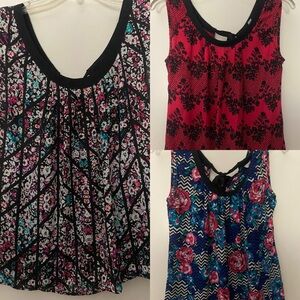 Lot 3 Candies Dressy Tanks Medium Kohls Polyester